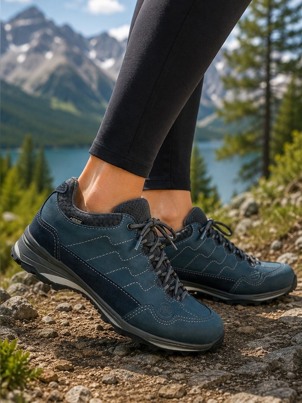 Hanwag Lady GTX Gore-Tex Waterproof Hiking Shoes Blue Gray Size US 9.5 EU 40.5